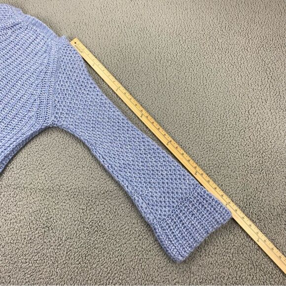 Moth Mohair Wool Blend Pull Over Cable Knit Bell Sleeve V-Neck Sweater  Size: XS - Picture 8 of 14